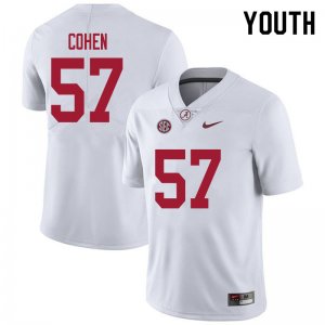 NCAA Youth Alabama Crimson Tide #57 Javion Cohen Stitched College 2020 Nike Authentic White Football Jersey SQ17Z14NU